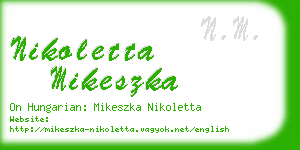 nikoletta mikeszka business card